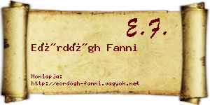 Eördögh Fanni névjegykártya